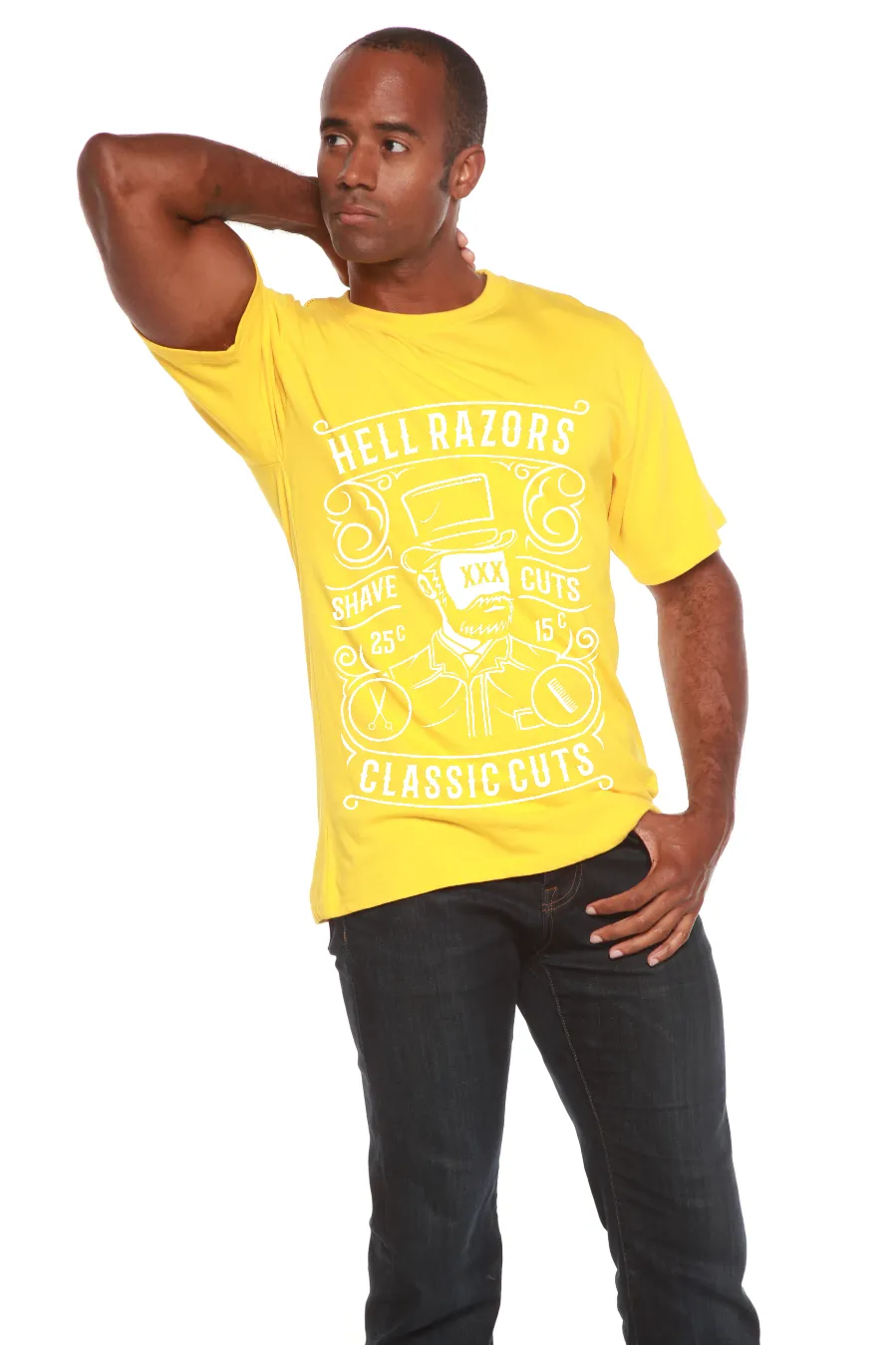 Hell Razors Men's Bamboo Viscose/Organic Cotton Short Sleeve Graphic T-Shirt