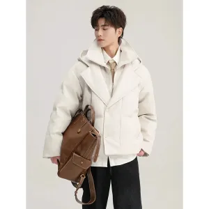 High Collar Lined Hooded Jacket