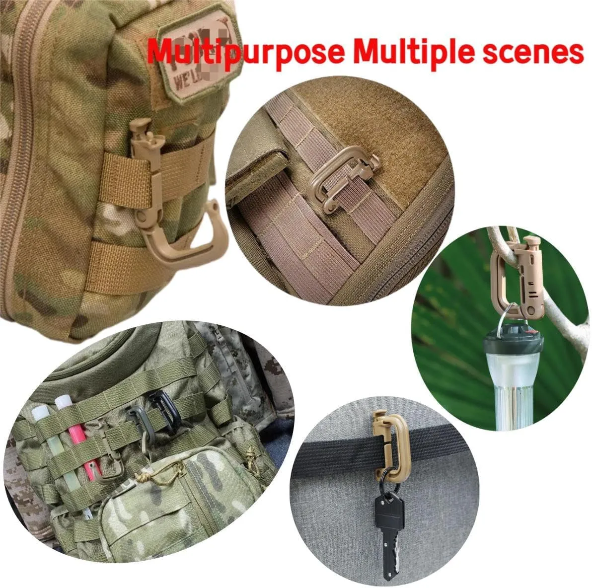 High Quality D-Shaped Tactical Carabiner Climbing Hiking