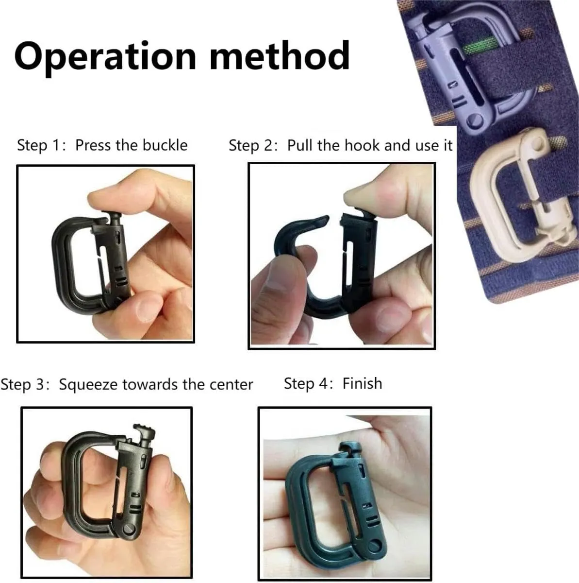High Quality D-Shaped Tactical Carabiner Climbing Hiking