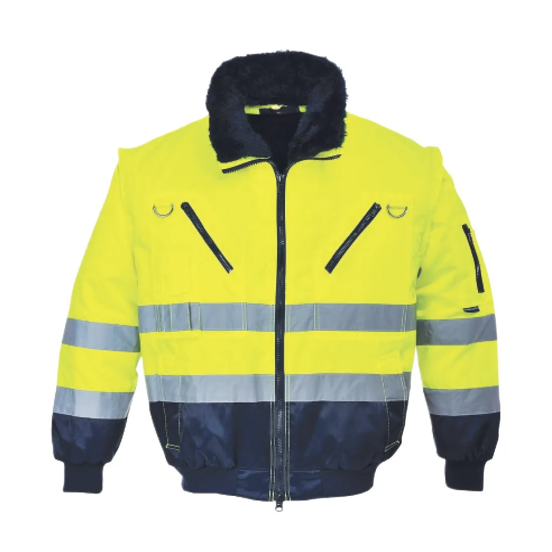 High Visibility 3-In-1 Pilot Jacket - Lime - 4X