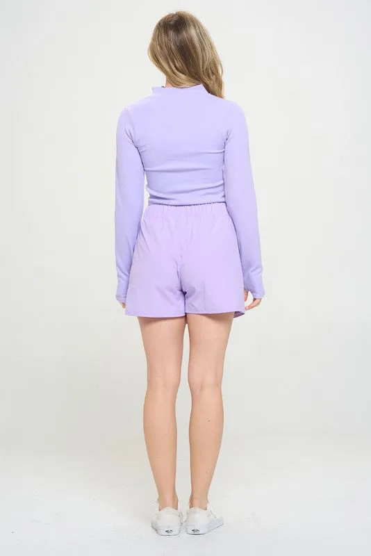 High Waisted Skort Side Pockets Inner Shorts