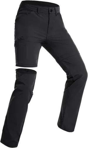 Holipick Women's Hiking Pants Convertible Lightweight Quick Dry Waterproof Zip-Off Safari Pants with Pockets UPF 50  Black