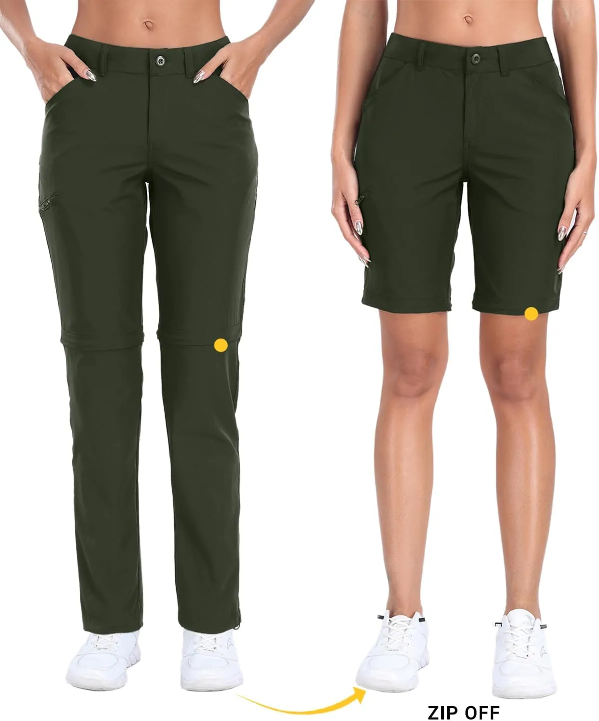 Holipick Women's Hiking Pants Convertible Lightweight Quick Dry Waterproof Zip-Off Safari Pants with Pockets UPF 50 