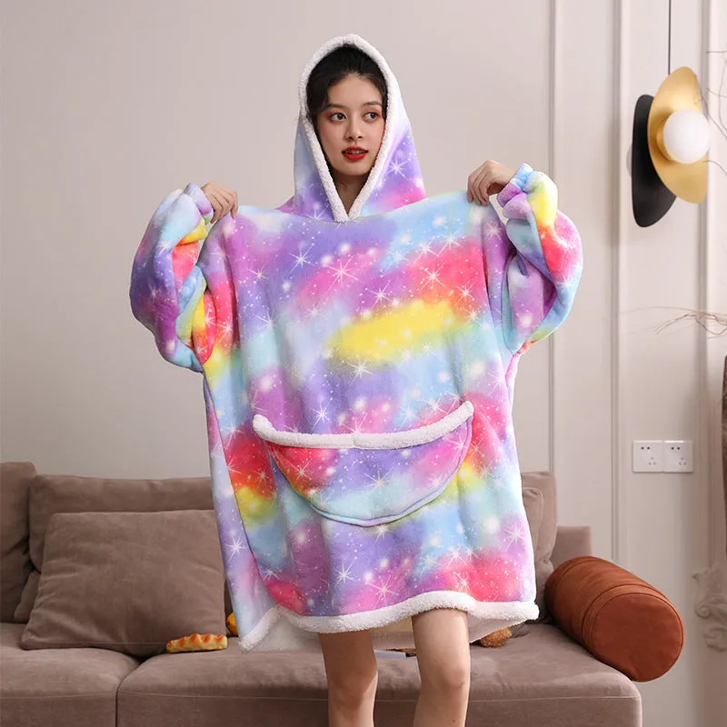 Hoodies Blankets Lazy Blanket Cashmere Hoodie Thermal Pajamas