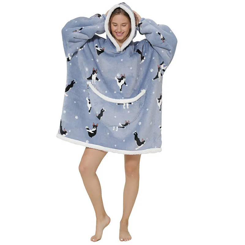 Hoodies Blankets Lazy Blanket Cashmere Hoodie Thermal Pajamas
