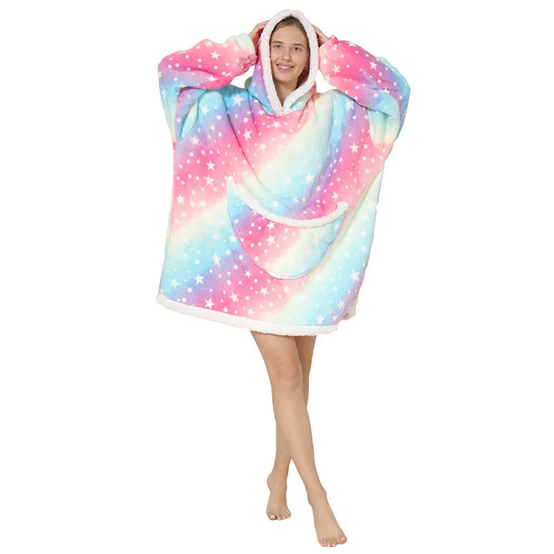 Hoodies Blankets Lazy Blanket Cashmere Hoodie Thermal Pajamas