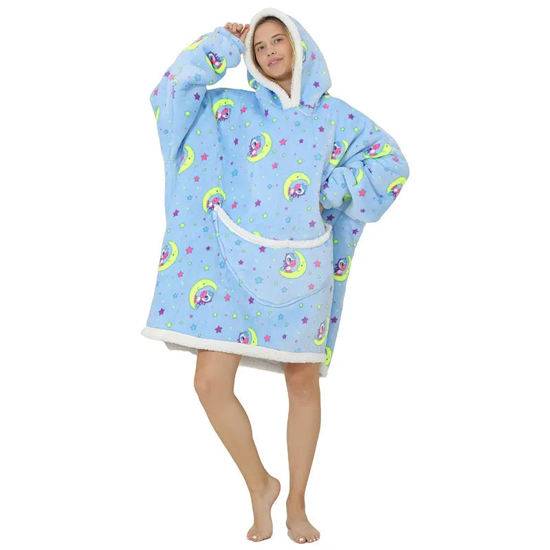 Hoodies Blankets Lazy Blanket Cashmere Hoodie Thermal Pajamas