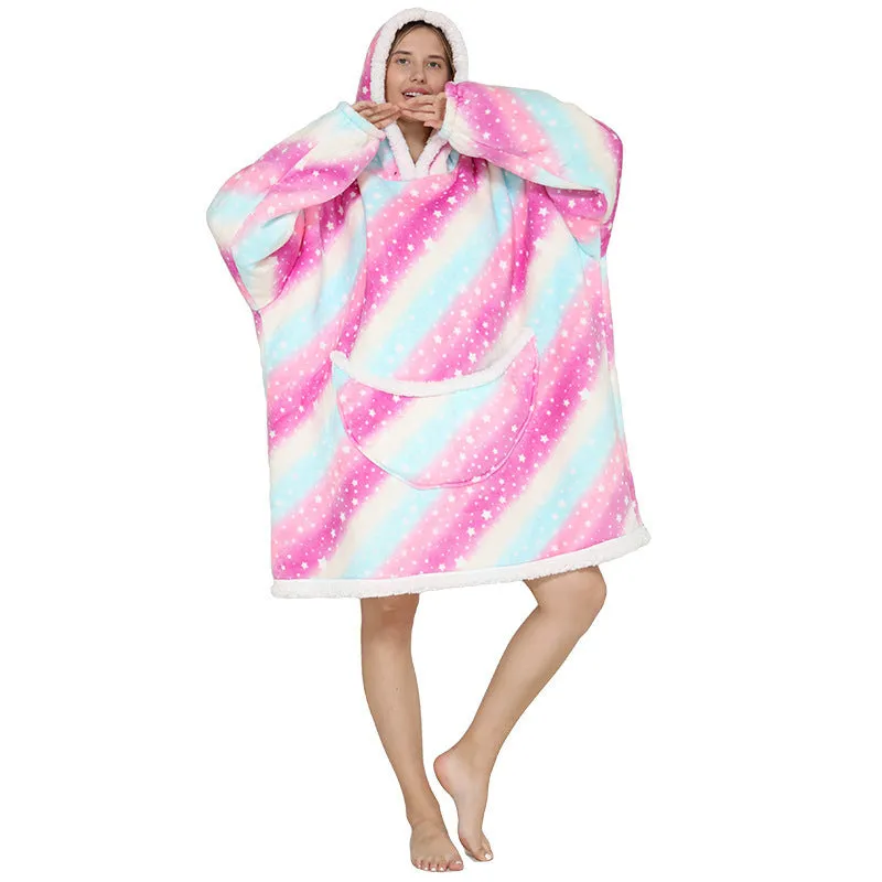 Hoodies Blankets Lazy Blanket Cashmere Hoodie Thermal Pajamas