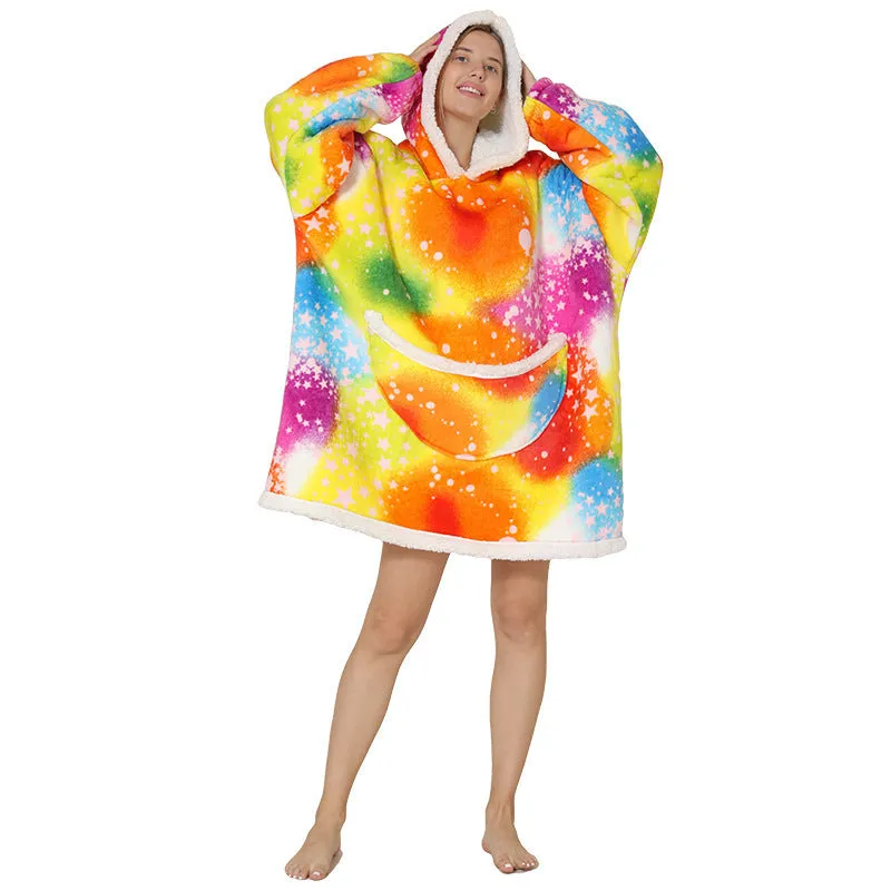 Hoodies Blankets Lazy Blanket Cashmere Hoodie Thermal Pajamas