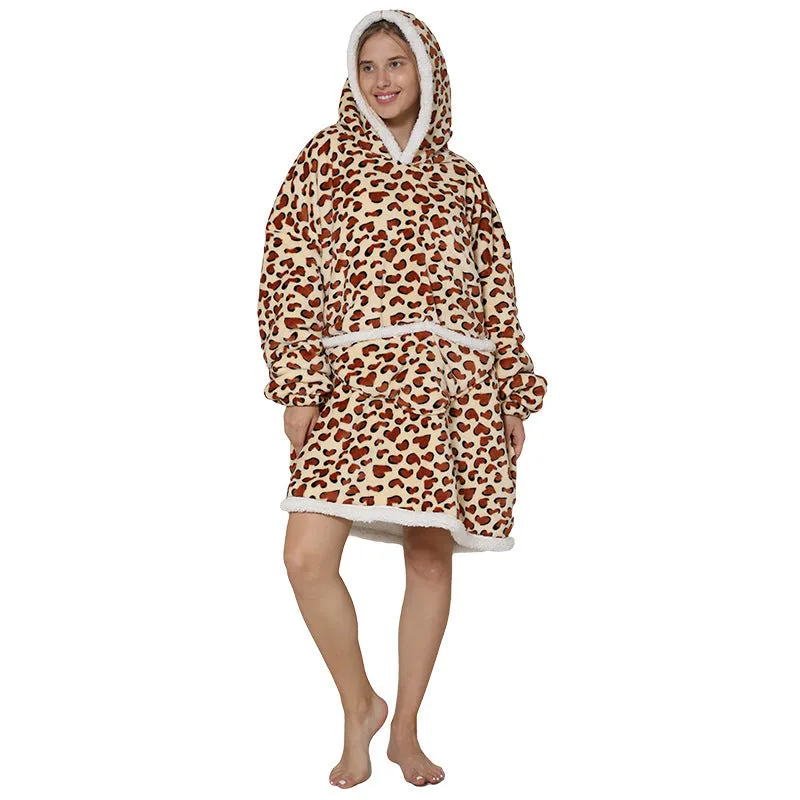 Hoodies Blankets Lazy Blanket Cashmere Hoodie Thermal Pajamas