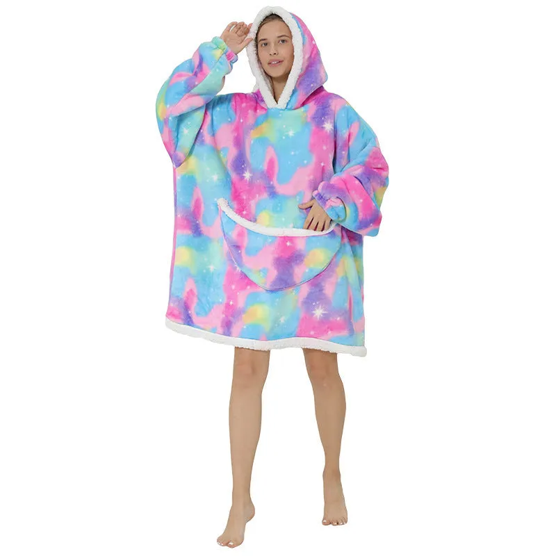 Hoodies Blankets Lazy Blanket Cashmere Hoodie Thermal Pajamas