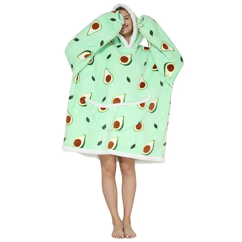 Hoodies Blankets Lazy Blanket Cashmere Hoodie Thermal Pajamas
