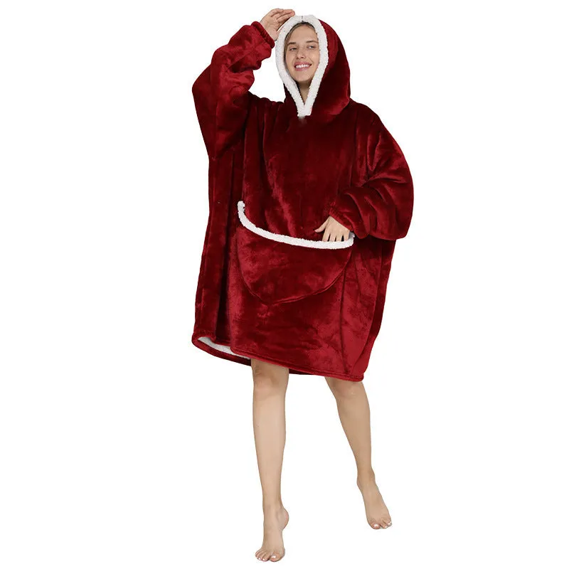 Hoodies Blankets Lazy Blanket Cashmere Hoodie Thermal Pajamas