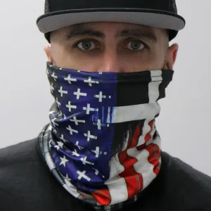 Hot Leathers Flag Cross Neck Gaiter Mask