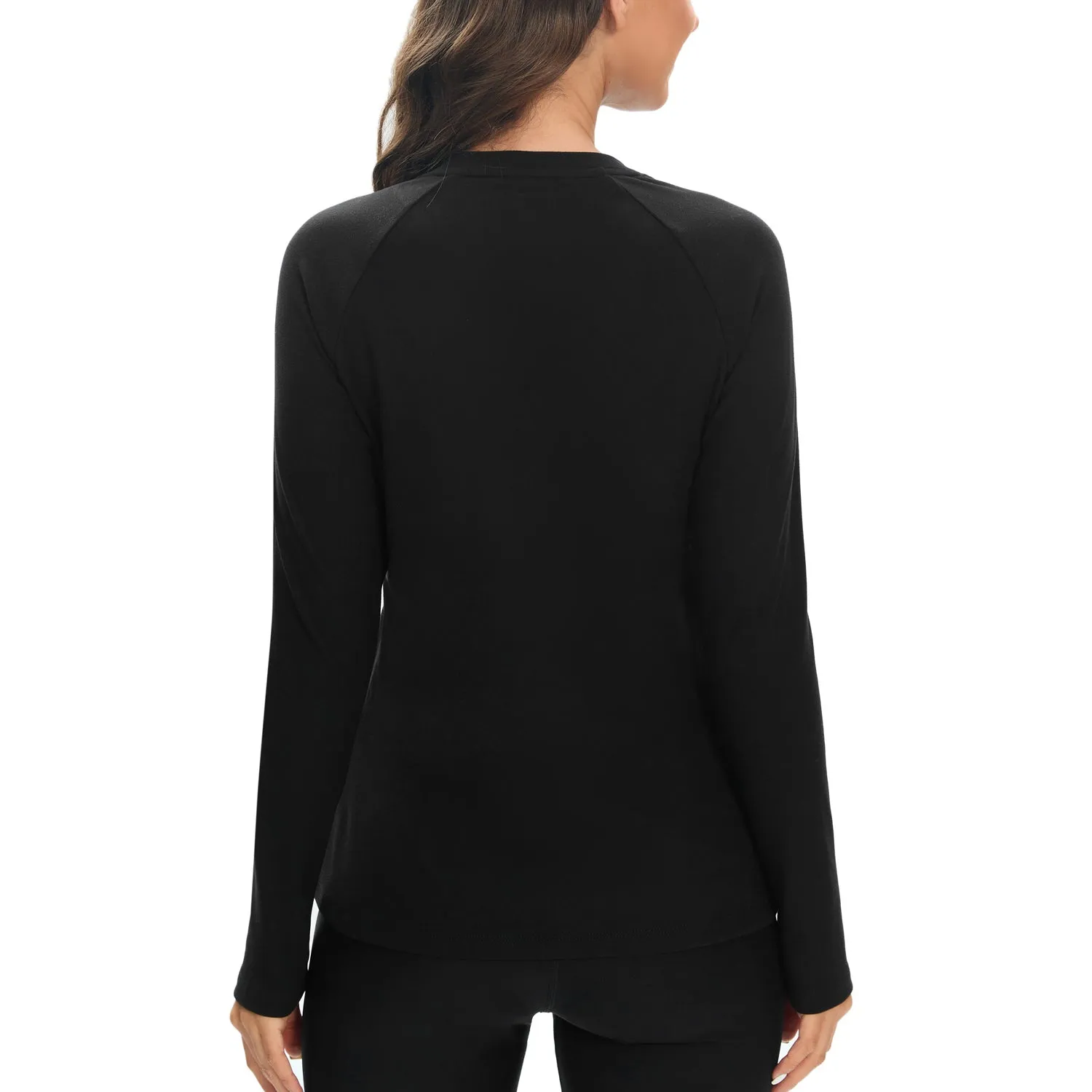 HUGE SPORTS Women Thermal Fleece Top Shirts Workout Pullover Tops Thermal Underwear Tops
