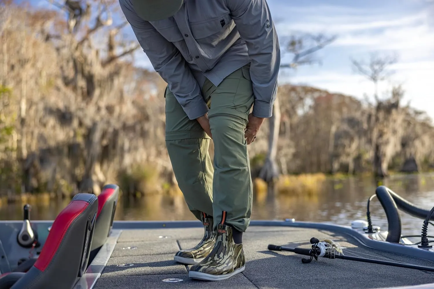 HUK Creekbed Convertible, Performance Zip Off Fishing Pants for Men