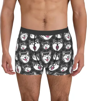 Husky Print Boxer Briefs For Men Breathable Underwear-