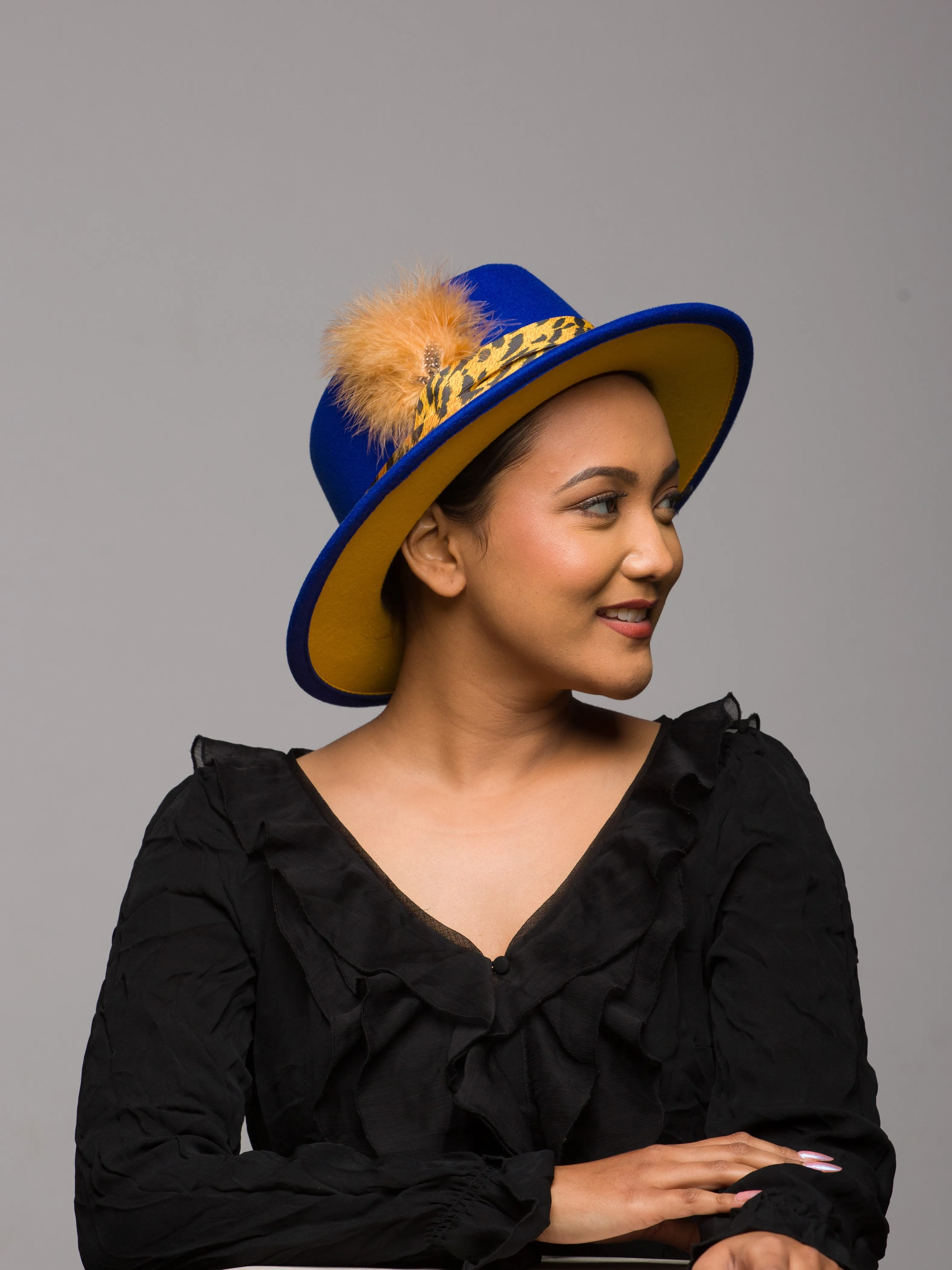Ice Leopard Felt Fur Hat (Spruce)