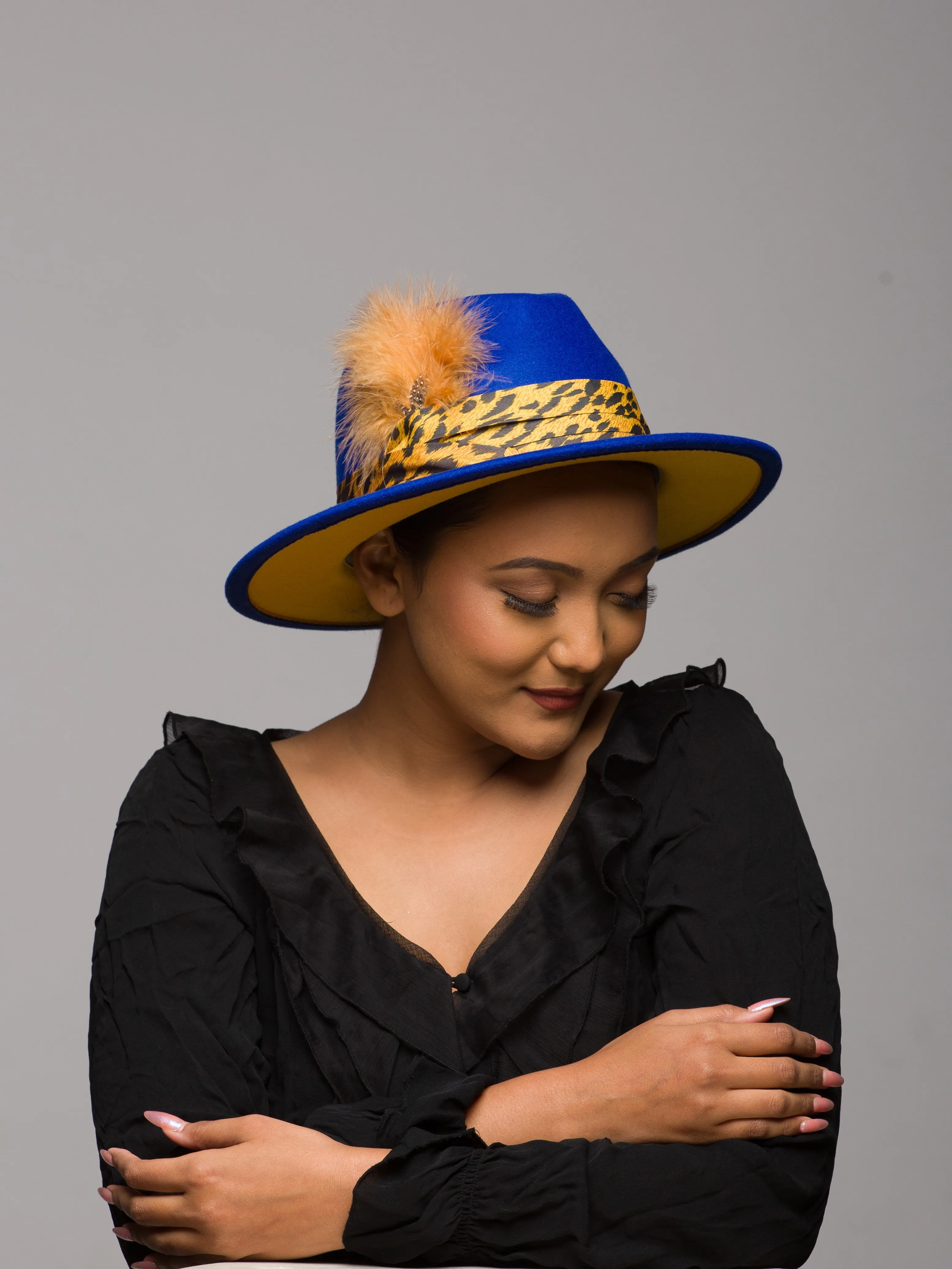 Ice Leopard Felt Fur Hat (Spruce)