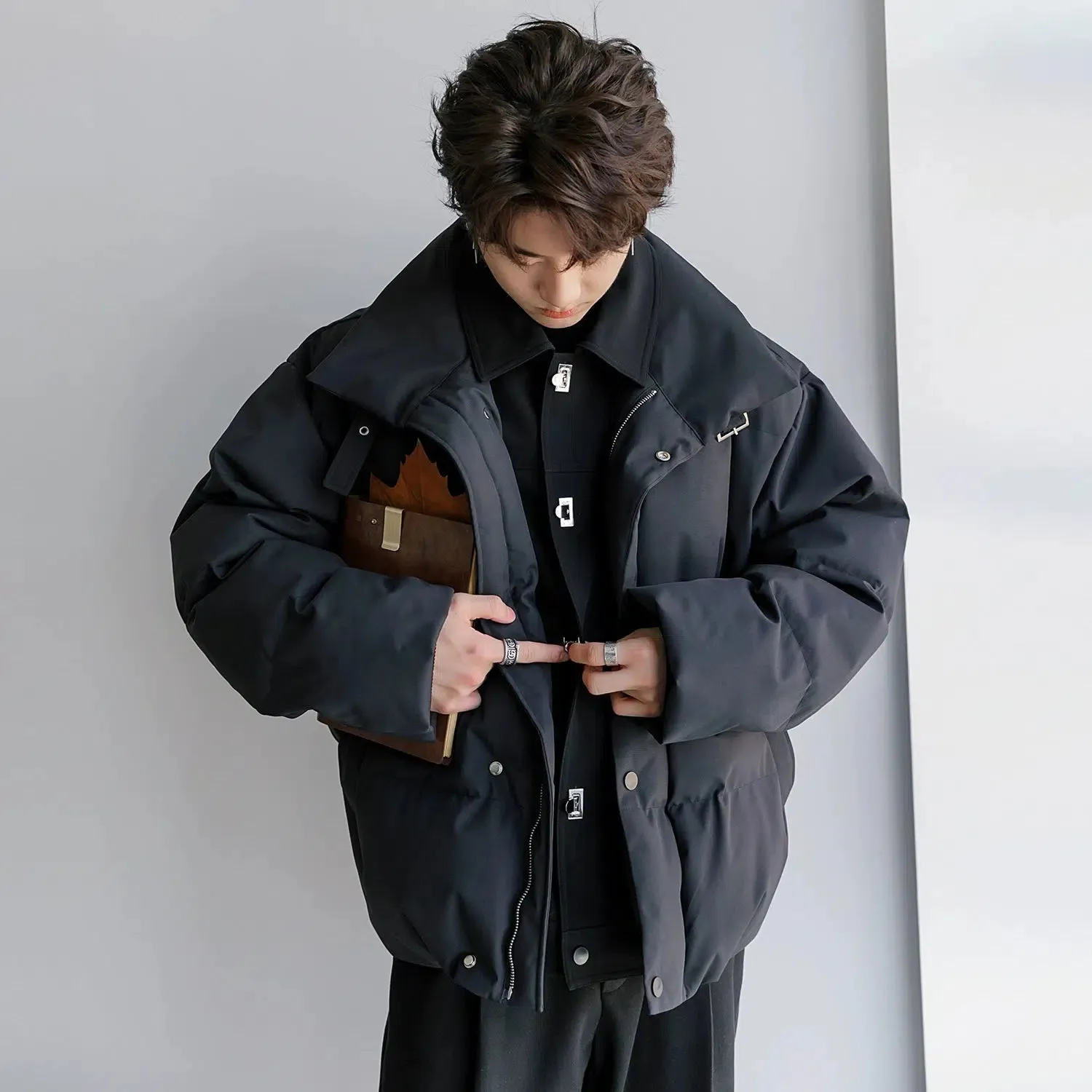 Insulated Winter Jacket with High Collar