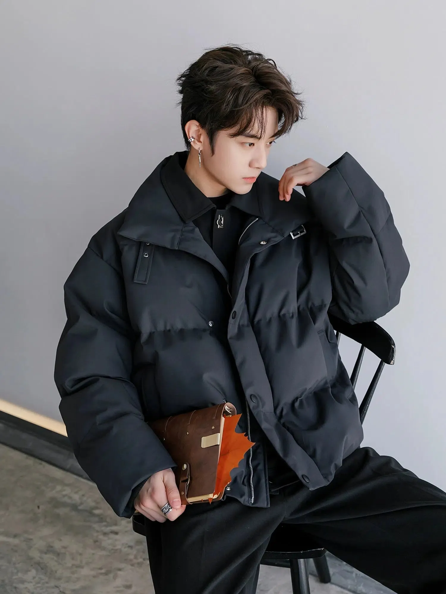 Insulated Winter Jacket with High Collar