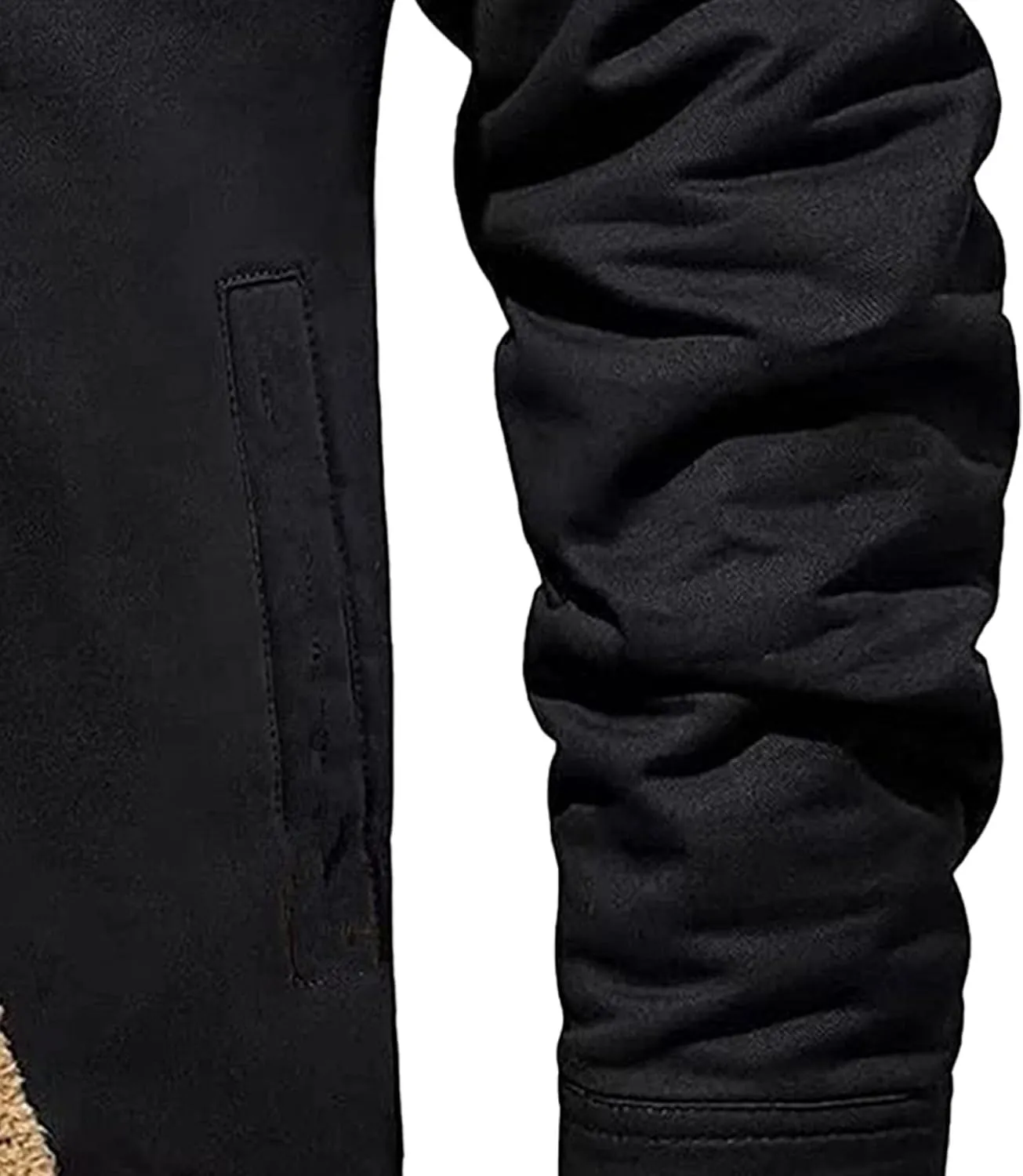 JEShifangjiusu Men'S Warm Sherpa Lined Fleece Coat Button Down Outdoor Jackets Shirt Casual Winter Cotton Military Jacket