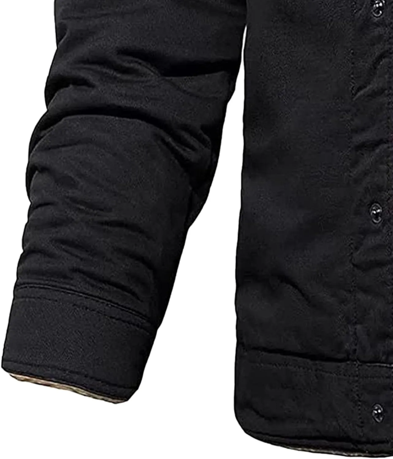 JEShifangjiusu Men'S Warm Sherpa Lined Fleece Coat Button Down Outdoor Jackets Shirt Casual Winter Cotton Military Jacket