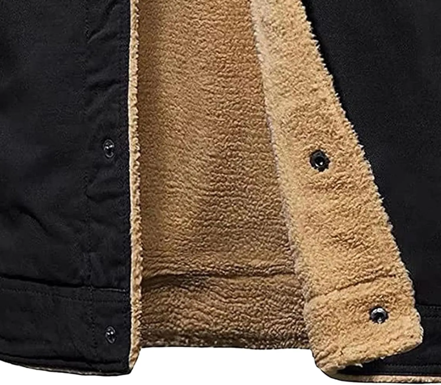 JEShifangjiusu Men'S Warm Sherpa Lined Fleece Coat Button Down Outdoor Jackets Shirt Casual Winter Cotton Military Jacket