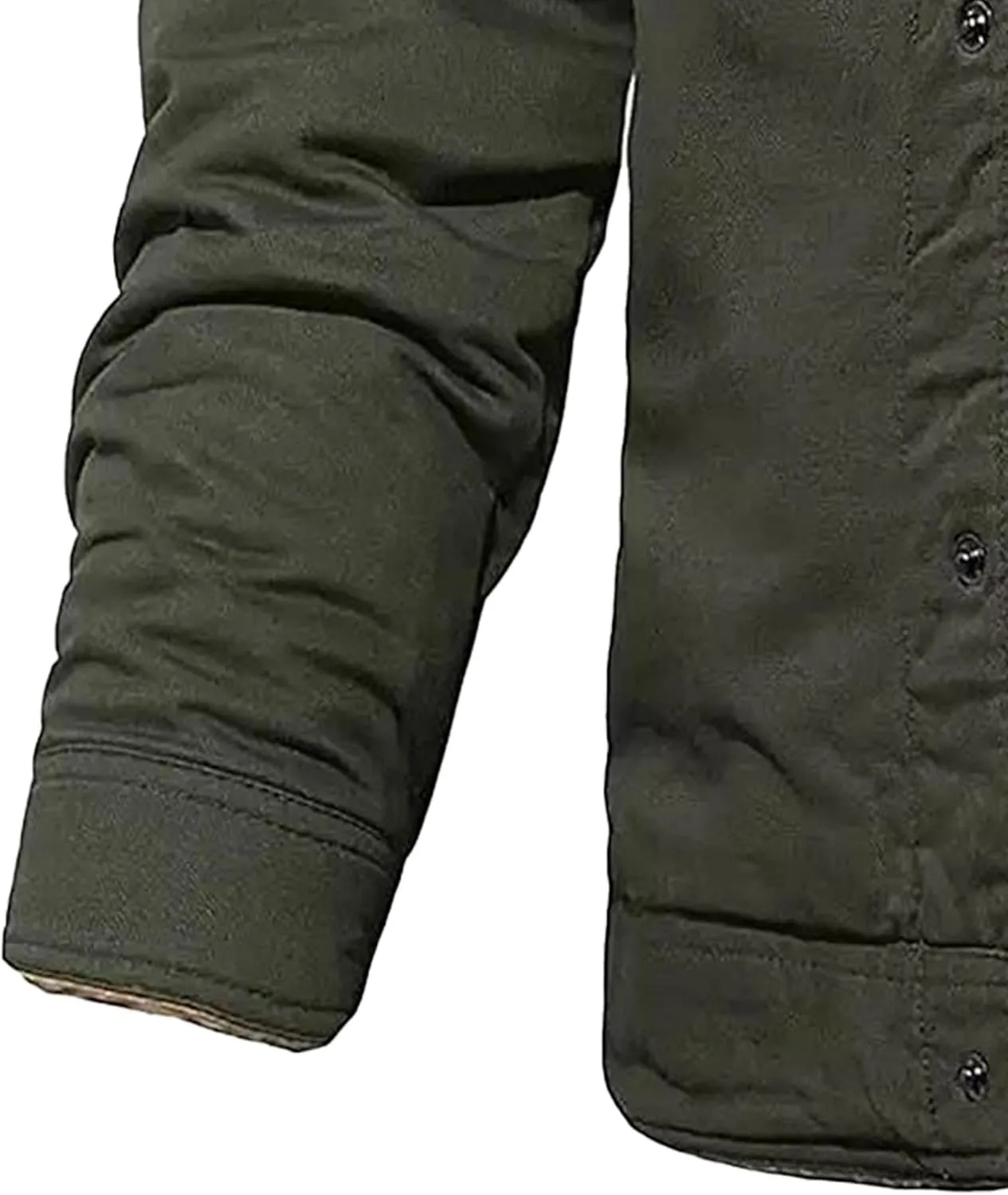 JEShifangjiusu Men'S Warm Sherpa Lined Fleece Coat Button Down Outdoor Jackets Shirt Casual Winter Cotton Military Jacket