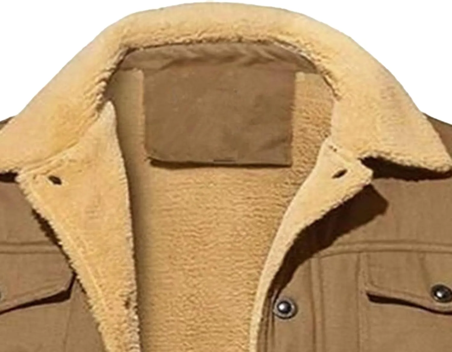 JEShifangjiusu Men'S Warm Sherpa Lined Fleece Coat Button Down Outdoor Jackets Shirt Casual Winter Cotton Military Jacket
