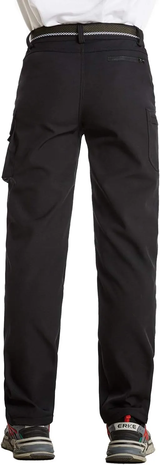 JOMLUN Boy's Hiking Pants Fleece Lined Cargo Snow Soft Shell Ski Waterproof Windproof Warm Outdoor Insulated Trousers Winter