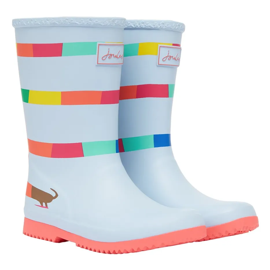 Joules Roll Up Waterproof Rain Boot Rainbow Dog