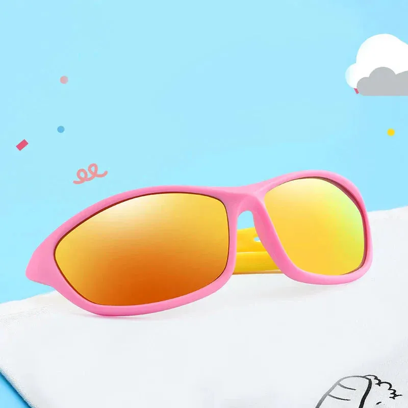 Kids Sport Style Polarized UV400 Mirror Outdoor Sunglasses with Rope