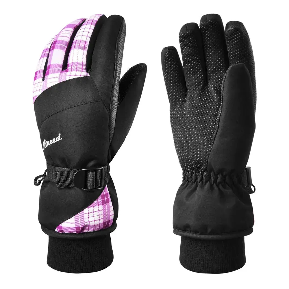 KINEED Waterproof Ski Gloves Touchscreen 3M Thinsulate Winter Warm Snow Gloves for Women Youth