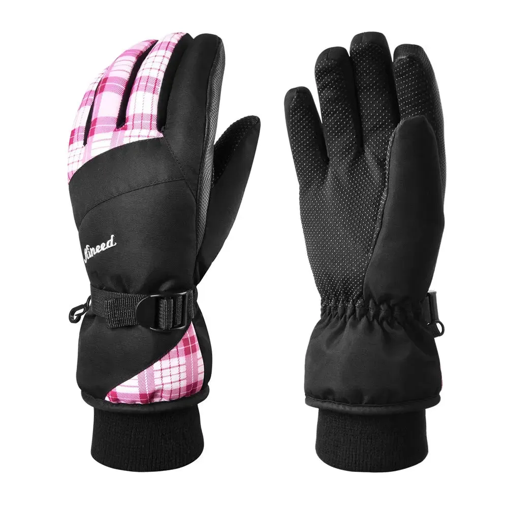 KINEED Waterproof Ski Gloves Touchscreen 3M Thinsulate Winter Warm Snow Gloves for Women Youth