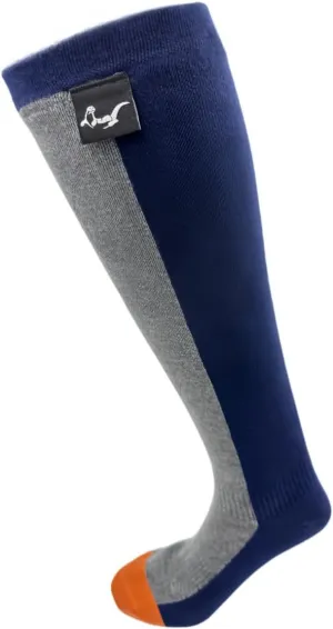 Knee High Waterproof Hiking Socks, Navy Blue and Gray, Performance Outdoor Compression Socks