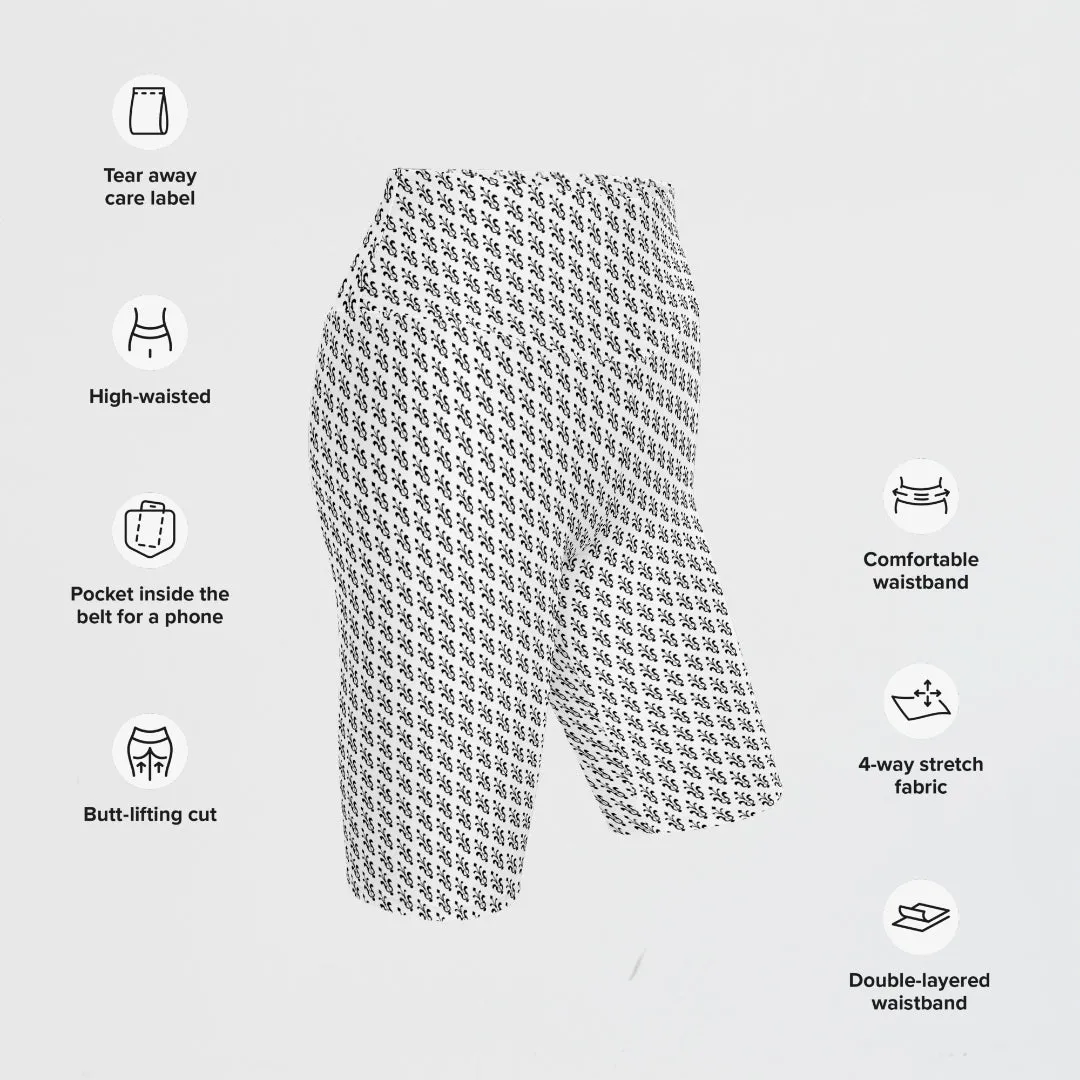 KOBOMO Fleur De Lis Bike Shorts - White