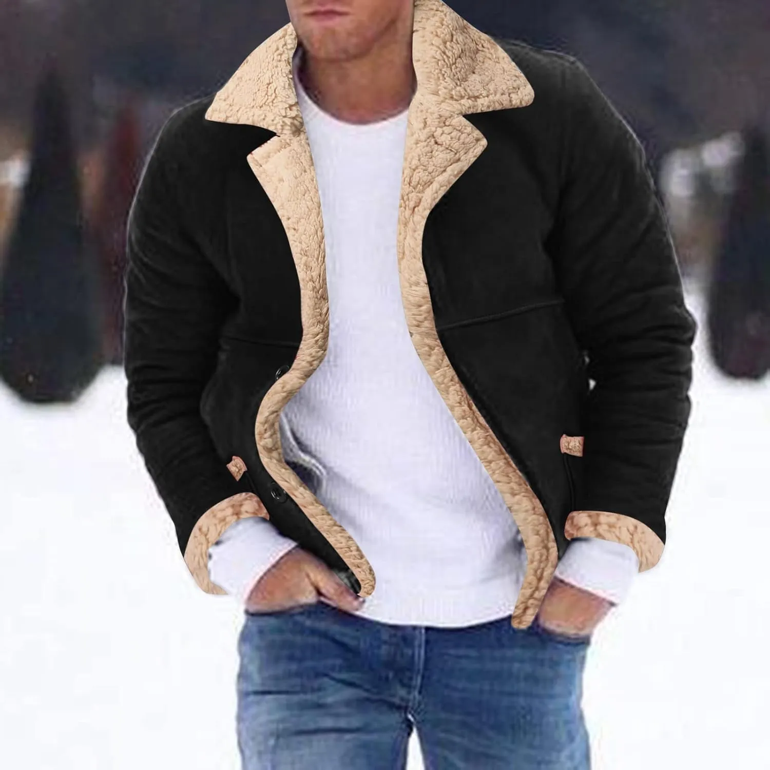 LCMTWX Mens Jackets and Winter Jacket Coat Leisure Plus Size Hat Zip Pocket Cotton-Padded Warm Men's Winter Jacket
