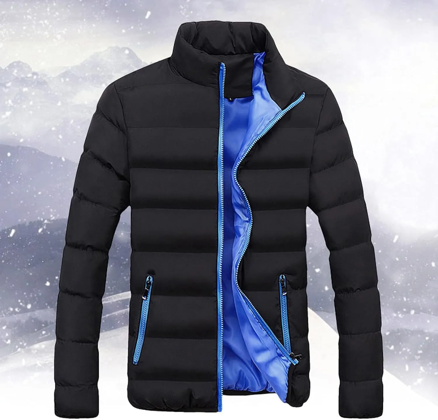 LCMTWX Mens Jackets Cottonpadded Jacket Stand Collar Knitted Splice Sweater Coat Casual Cardigan Stylish Outwear Men's