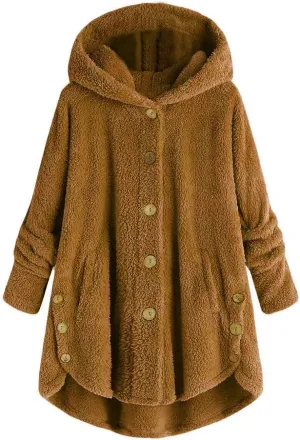 LCMTWX Womens 2023 Winter Fuzzy Fleece Jacket Fleece Sleeve Plus Size Women Women's Coat Solid Oversized Fuzzy Fleece De