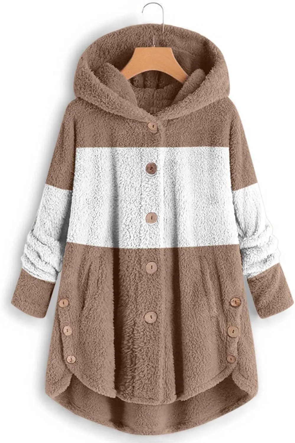 LCMTWX Womens 2023 Winter Fuzzy Fleece Jacket Fleece Sleeve Plus Size Women Women's Coat Solid Oversized Fuzzy Fleece De
