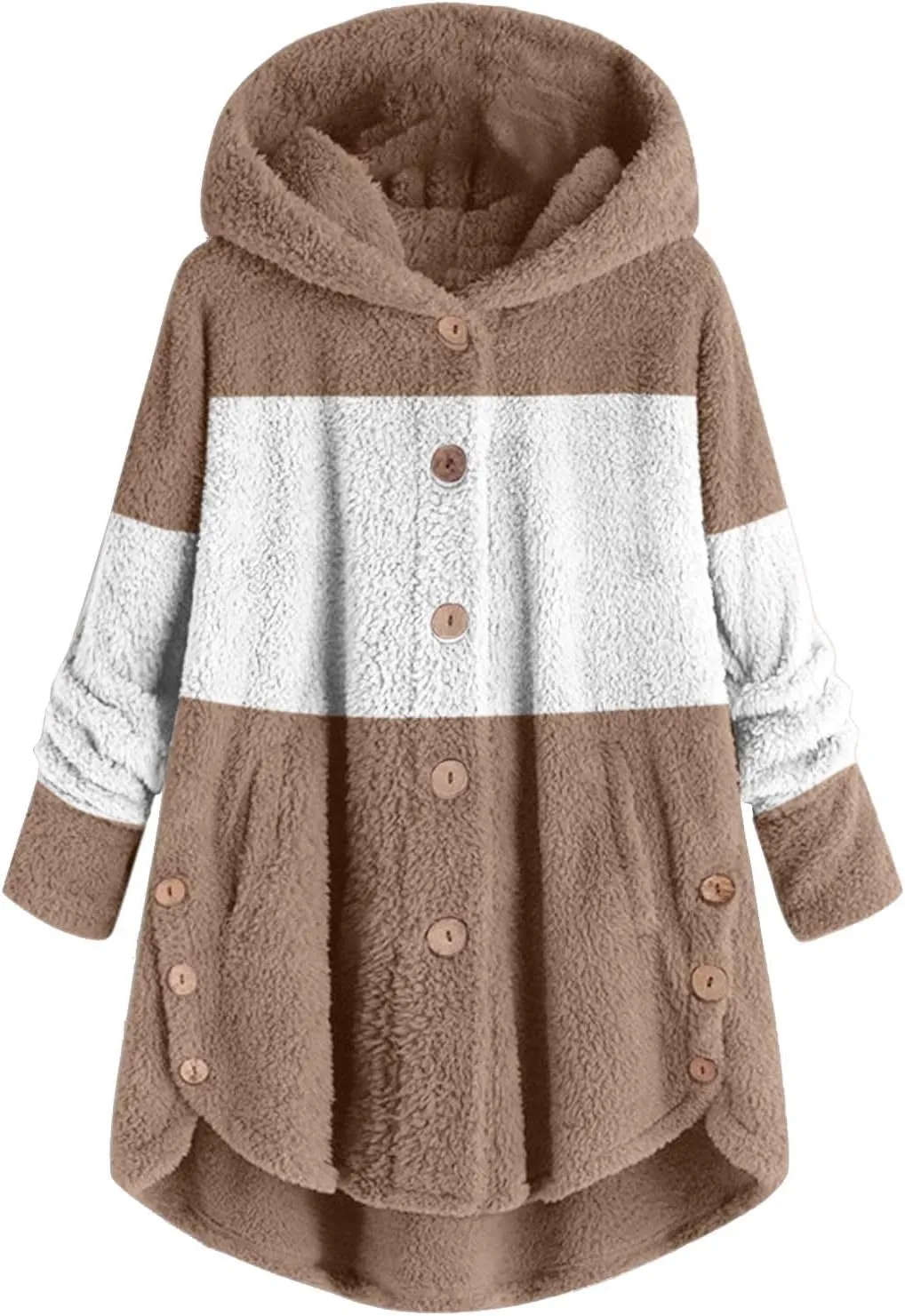 LCMTWX Womens 2023 Winter Fuzzy Fleece Jacket Fleece Sleeve Plus Size Women Women's Coat Solid Oversized Fuzzy Fleece De