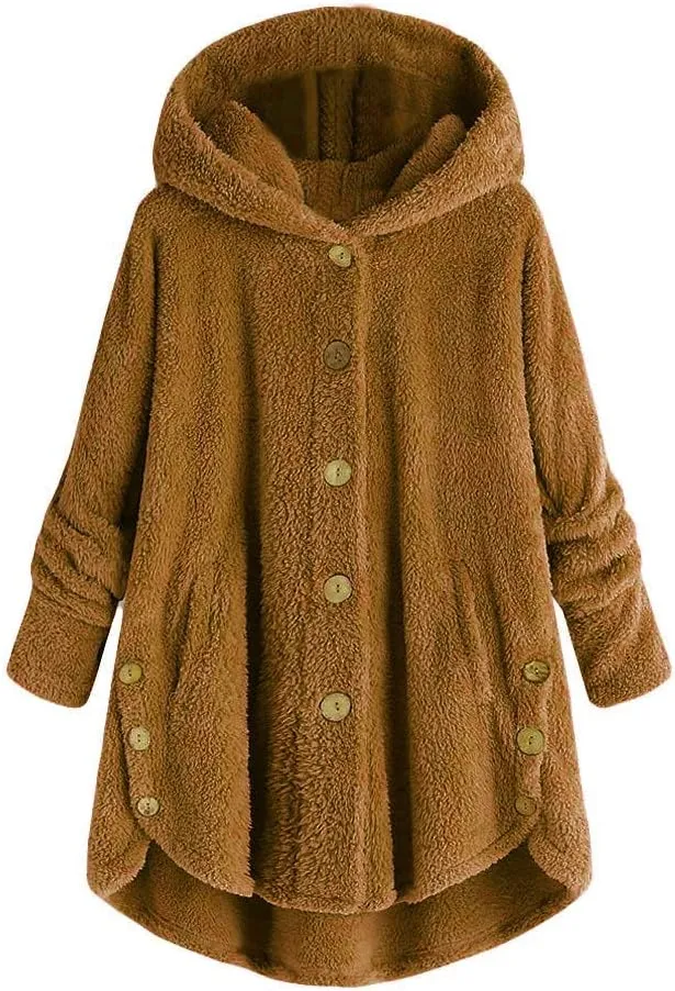 LCMTWX Womens 2023 Winter Fuzzy Fleece Jacket Fleece Sleeve Plus Size Women Women's Coat Solid Oversized Fuzzy Fleece De