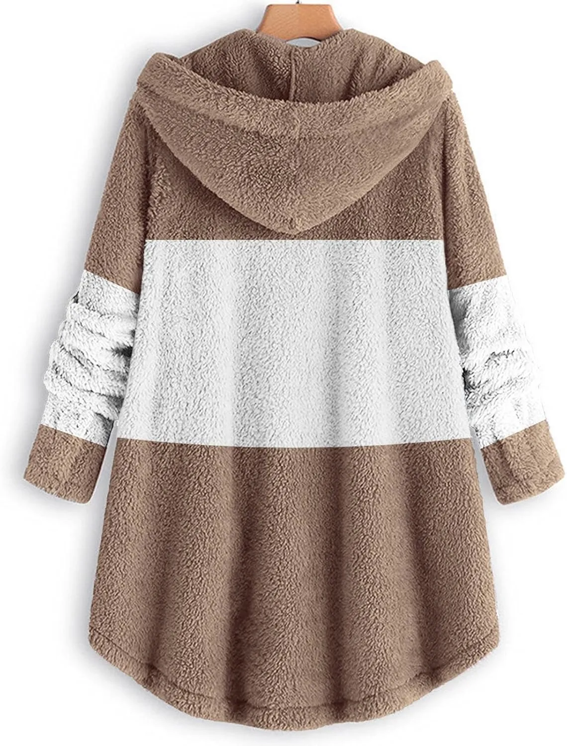 LCMTWX Womens 2023 Winter Fuzzy Fleece Jacket Fleece Sleeve Plus Size Women Women's Coat Solid Oversized Fuzzy Fleece De