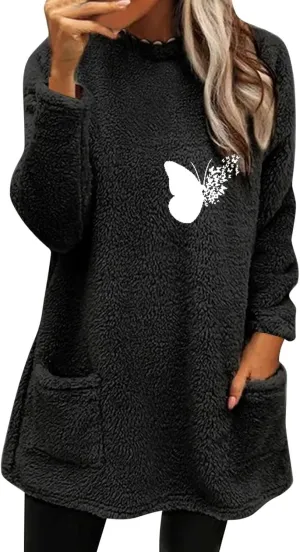 LCMTWX Womens 2023 Winter Fuzzy Fleece Jacket Fleece Thickening Plus Size Coat Jacket Solid Oversized Fuzzy Fleece Fluffy