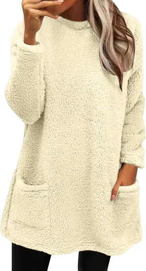LCMTWX Womens 2023 Winter Fuzzy Fleece Jacket Fleece Thickening Plus Size Coat Jacket Solid Oversized Fuzzy Fleece Fluffy