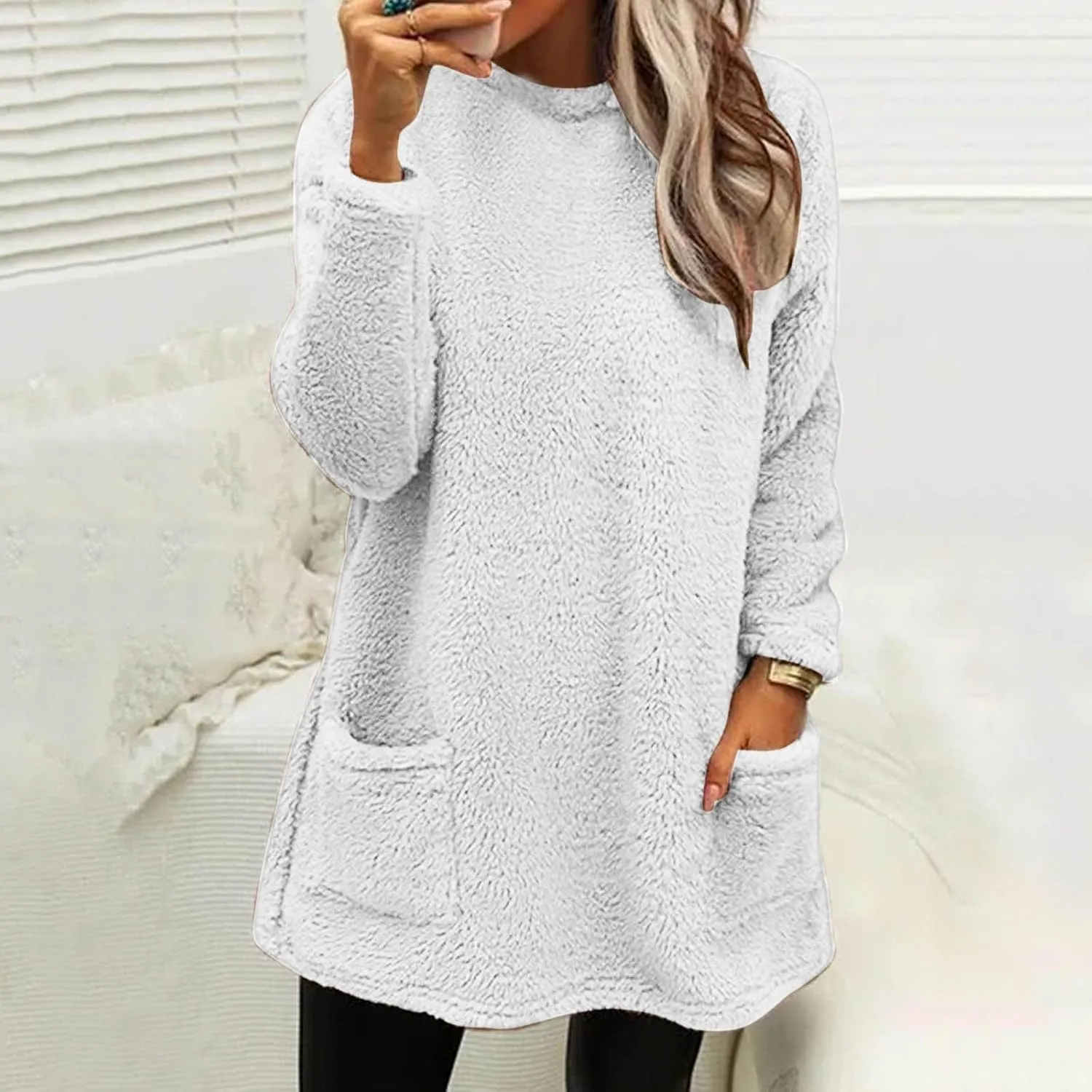 LCMTWX Womens 2023 Winter Fuzzy Fleece Jacket Fleece Thickening Plus Size Coat Jacket Solid Oversized Fuzzy Fleece Fluffy