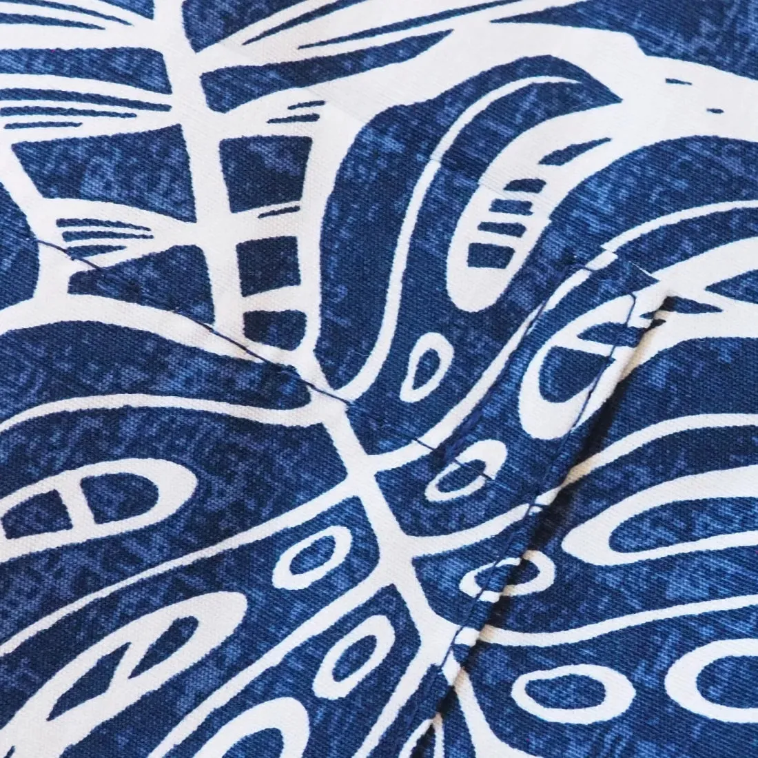 Leaf Navy Blue Hawaiian Cotton Shirt