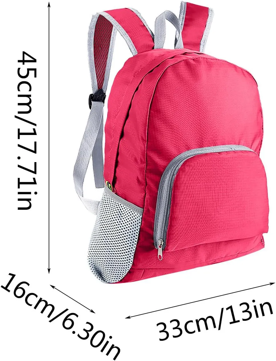 Leisure Large Capacity Outdoor Lightweight Water Proof Foldable Backpack Wild River Backpack Mini Rains (Red, One Size)